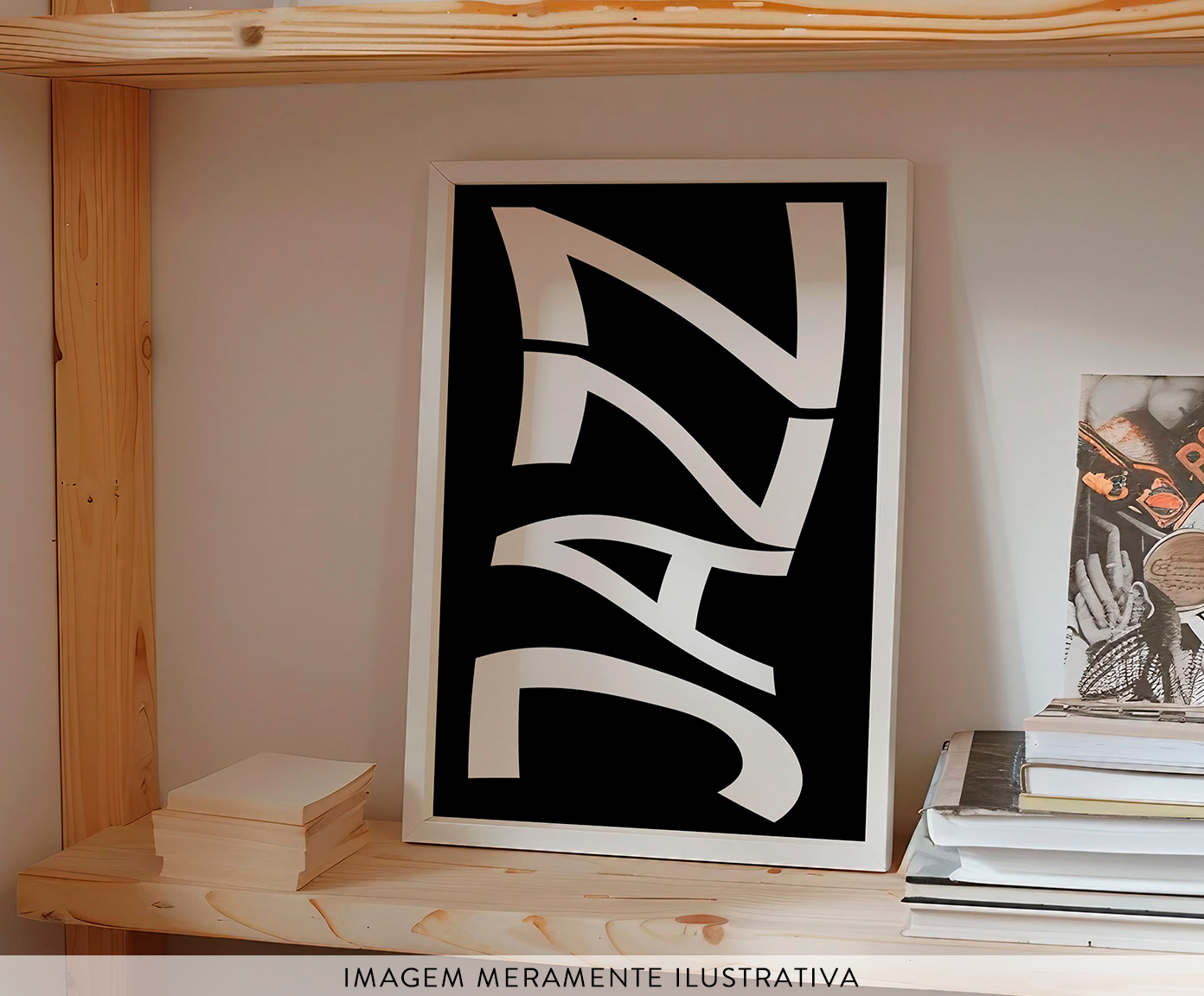 Quadro Jazz com Moldura Branca image number 1