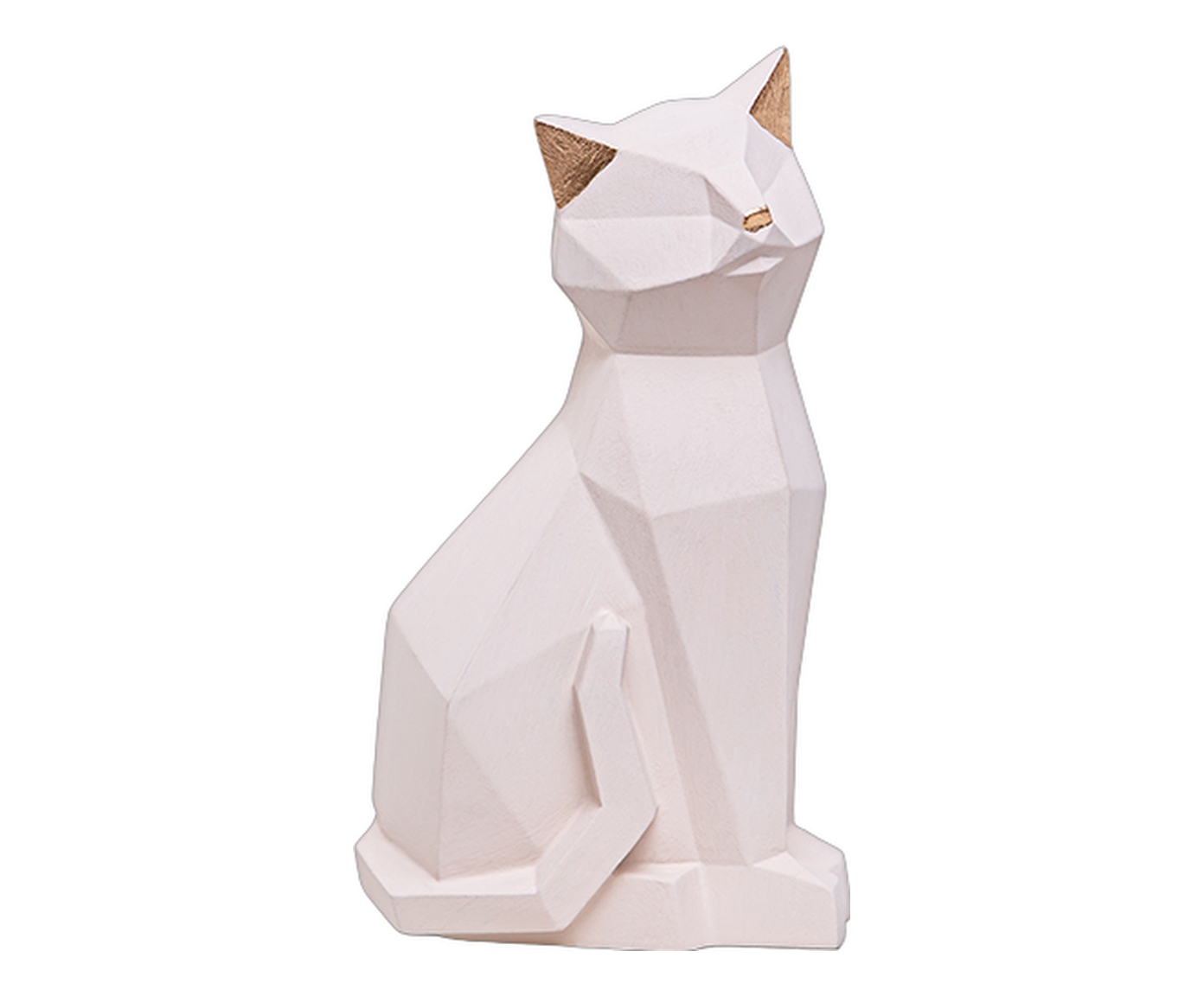 Escultura Gato Sentado Branco image number 0
