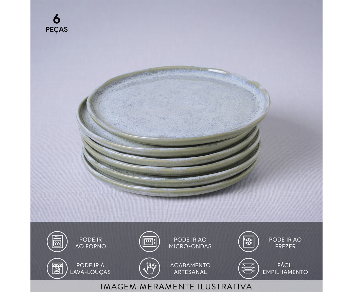 Jogo de Pratos para P&atilde;o Bio Green Granite image number 3