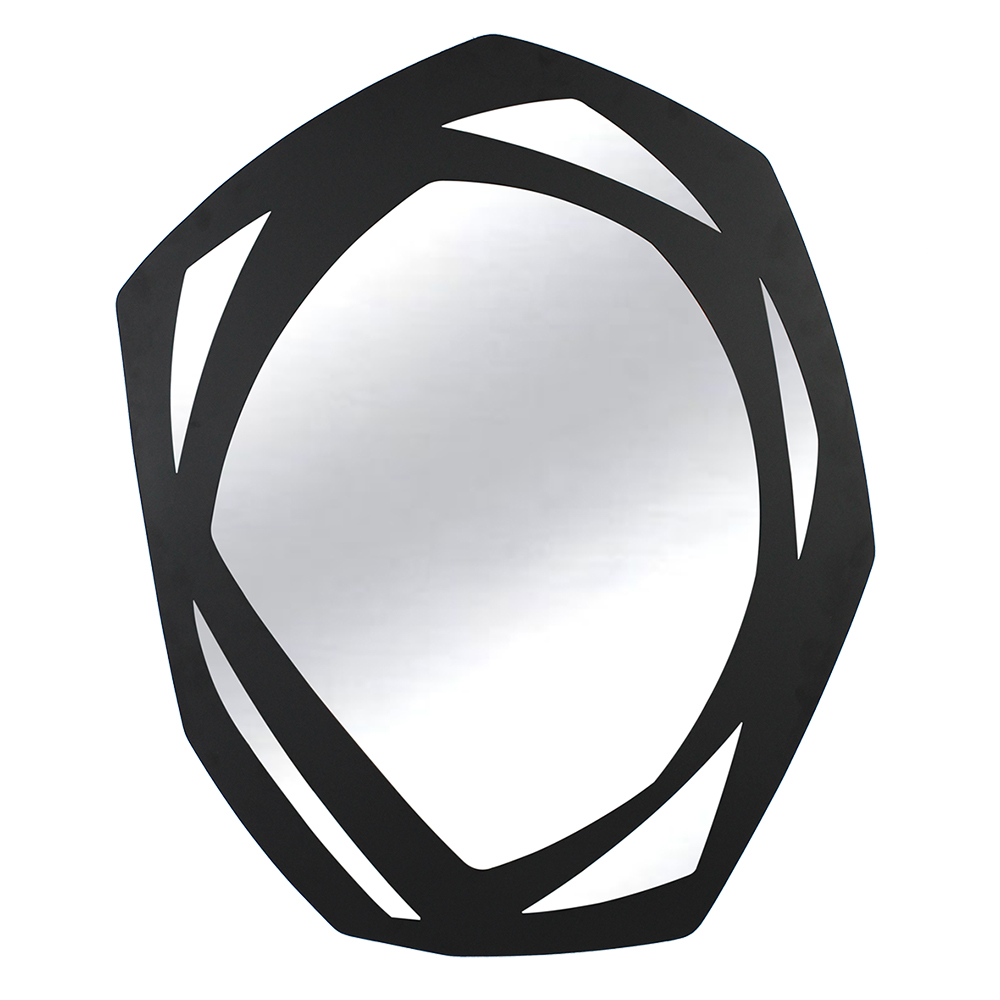 Espelho Oval Organic Maior com Moldura em Metal e Acabamento Liso Preto - image 1
