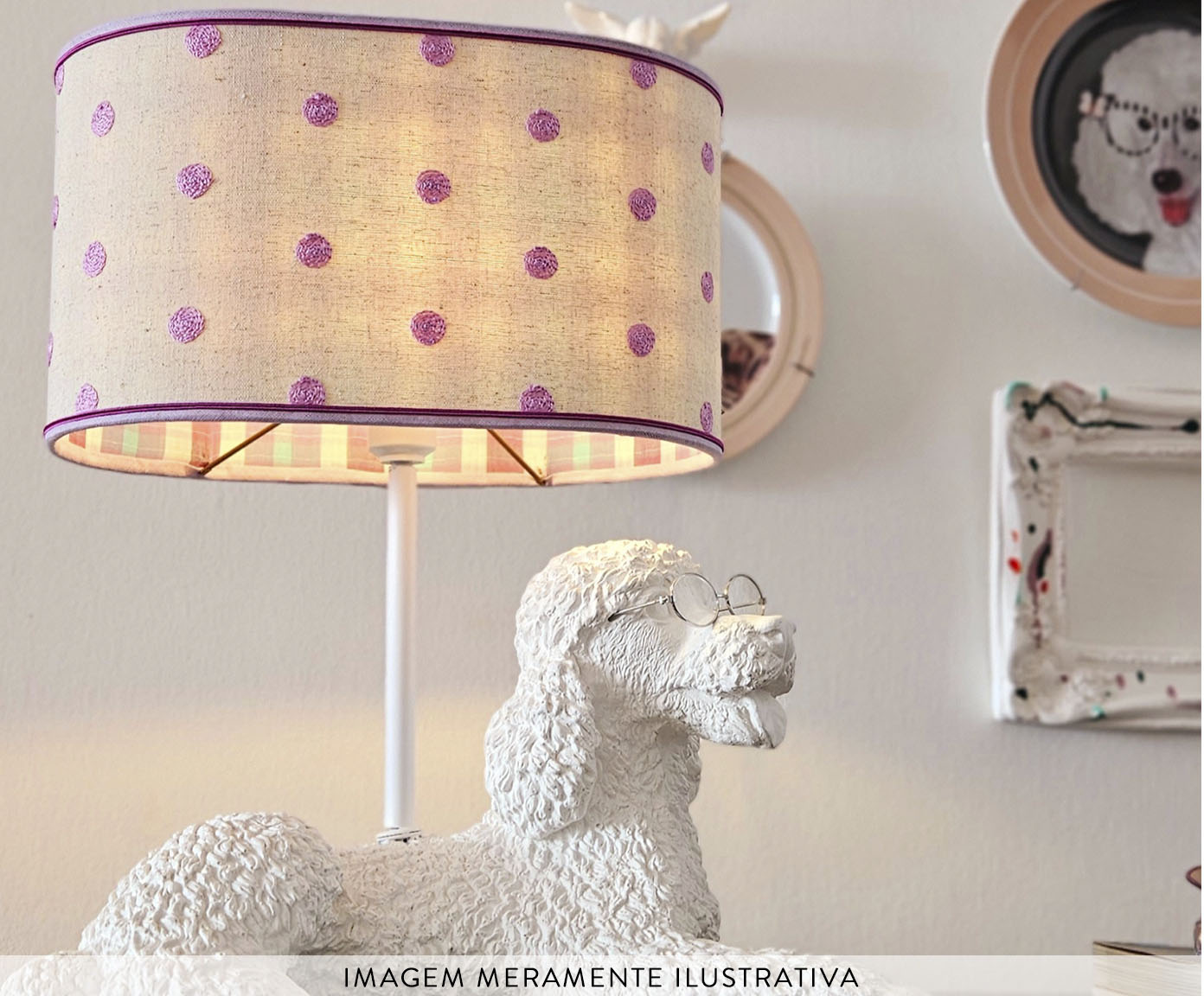 Base Lumin&aacute;ria Poodle Carlotinha &Oacute;culos image number 3