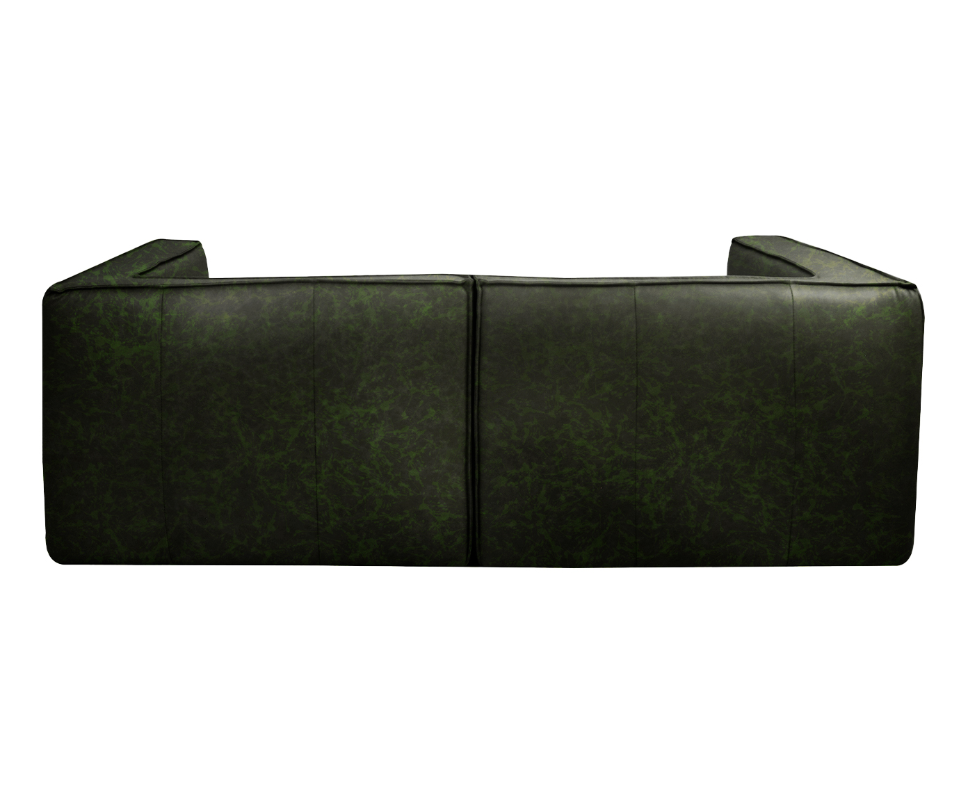 Sof&aacute; 2 M&oacute;dulos Chaise Direito Mensa em Couro Verde image number 3