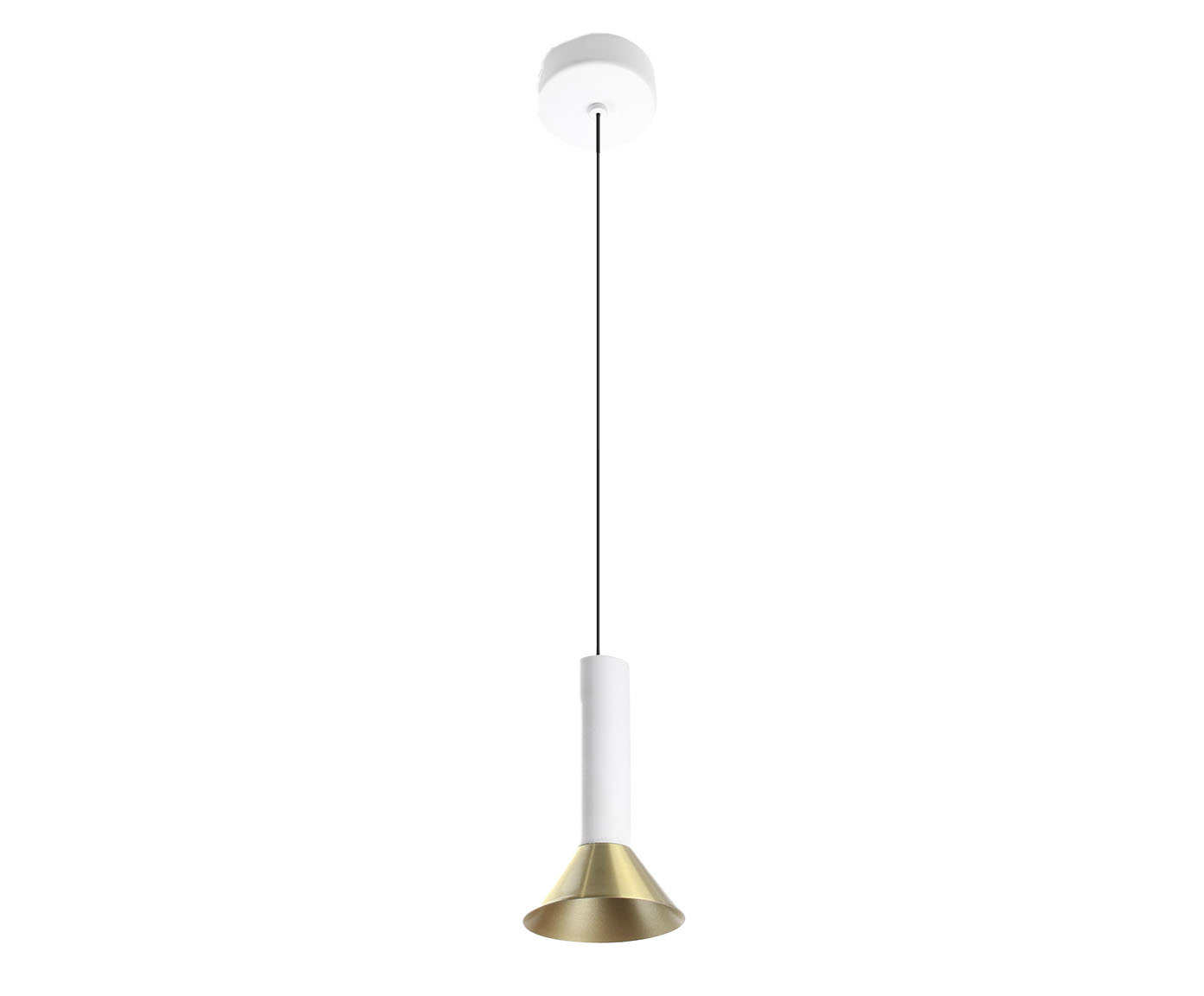 Pendente Led Zoom Branco e Dourado Escovado Bivolt image number 0