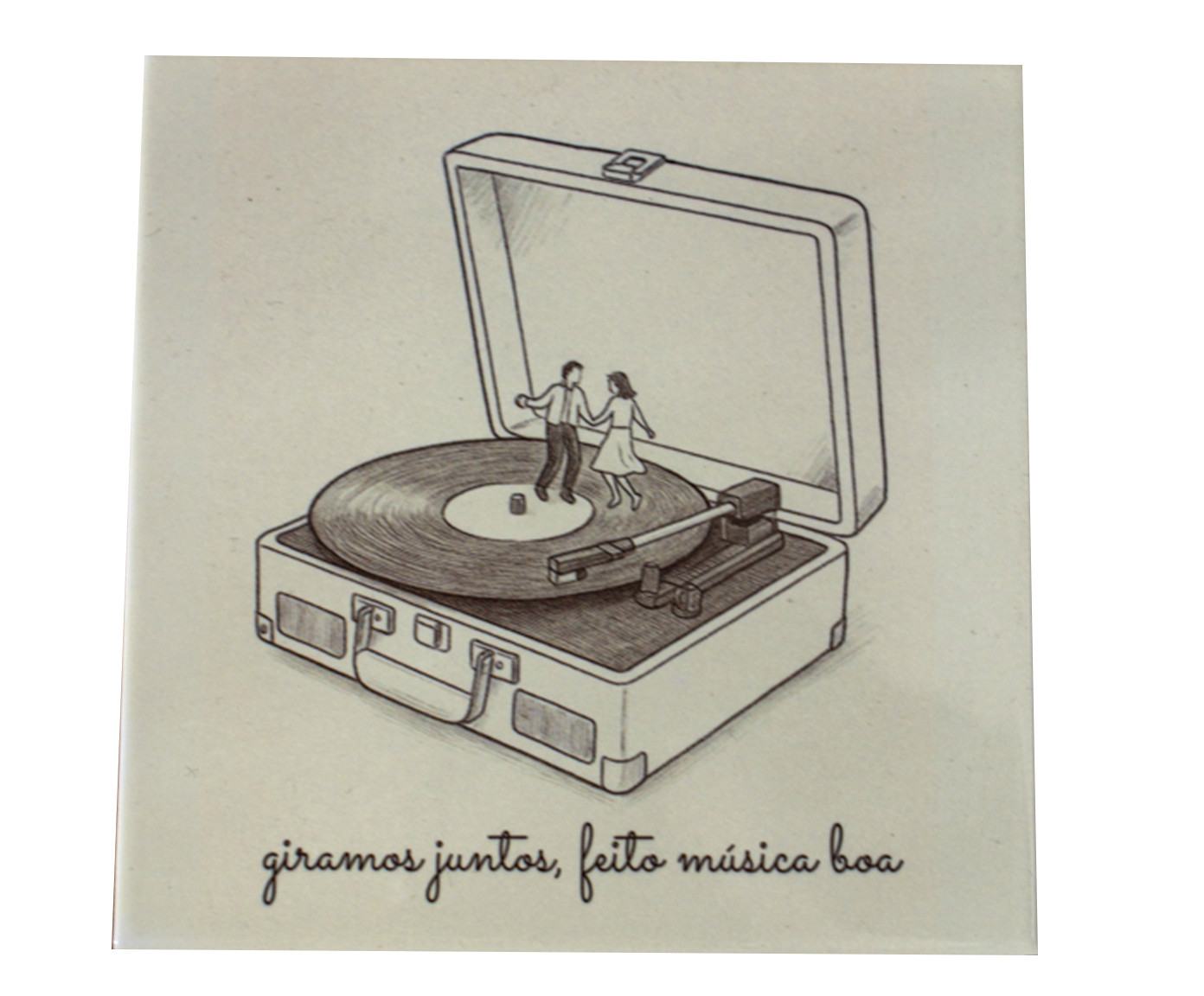 Azulejo Decorativo "Giramos Juntos Feito M&uacute;sica Boa" image number 0