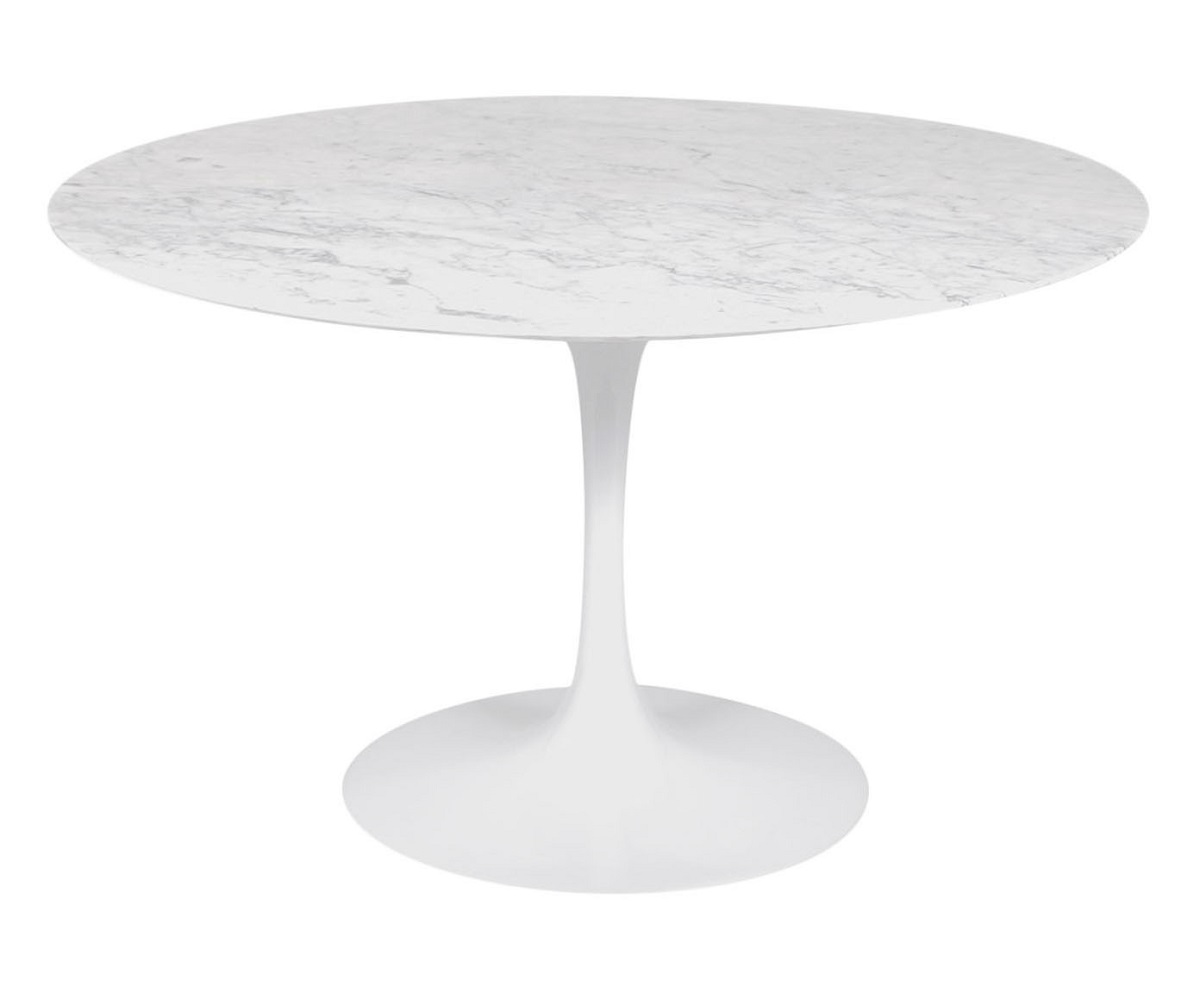 Mesa Saarinen Redonda Carrara Base Branca image number 2