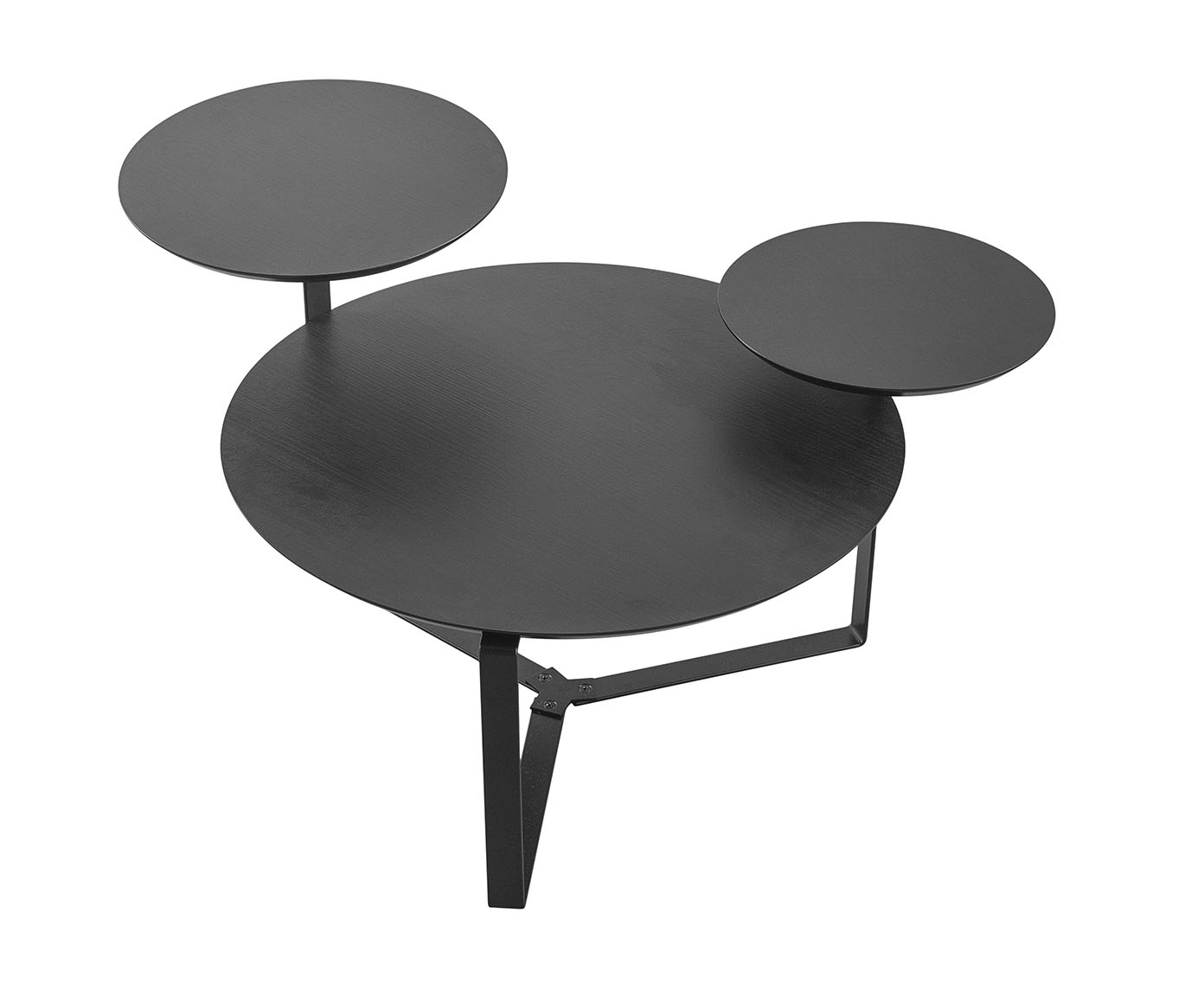 Mesa de Centro Tr&ecirc;s Tampos Chanfrada Org&acirc;nica Nero e Preto - image 1
