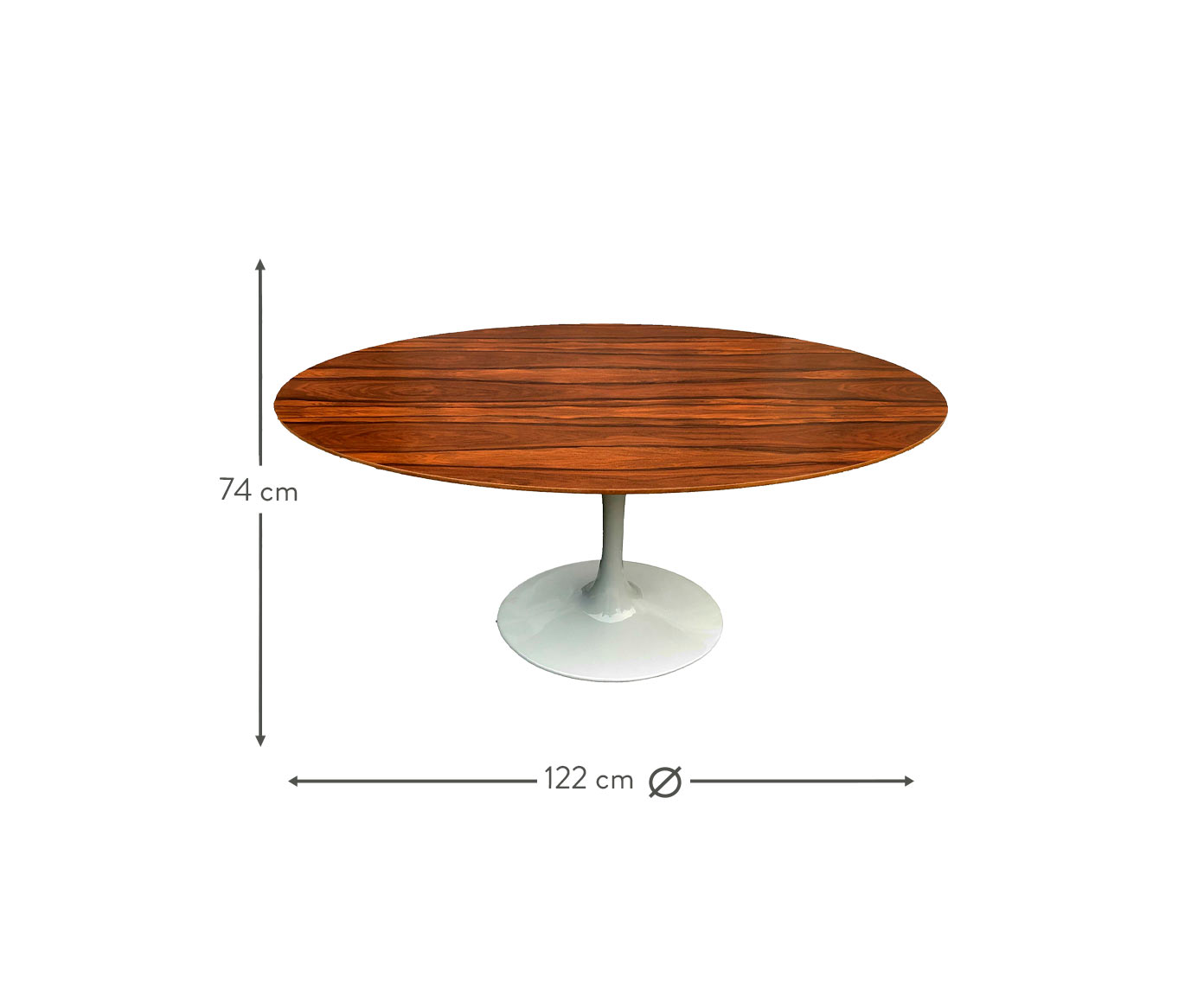 Mesa Saarinen Oval Pau Ferro Base Branca image number 2