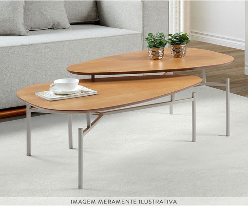Mesa De Centro Doha Laminado Castanho image number 4
