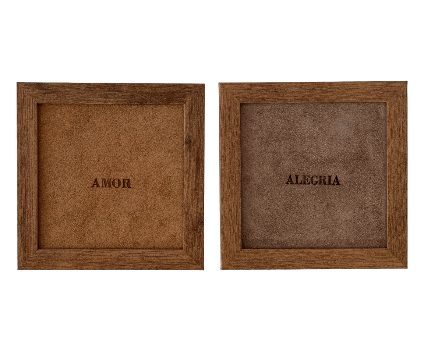 Jogo de Quadros "Amor e Alegria" Caramelo e Fendi - image 0