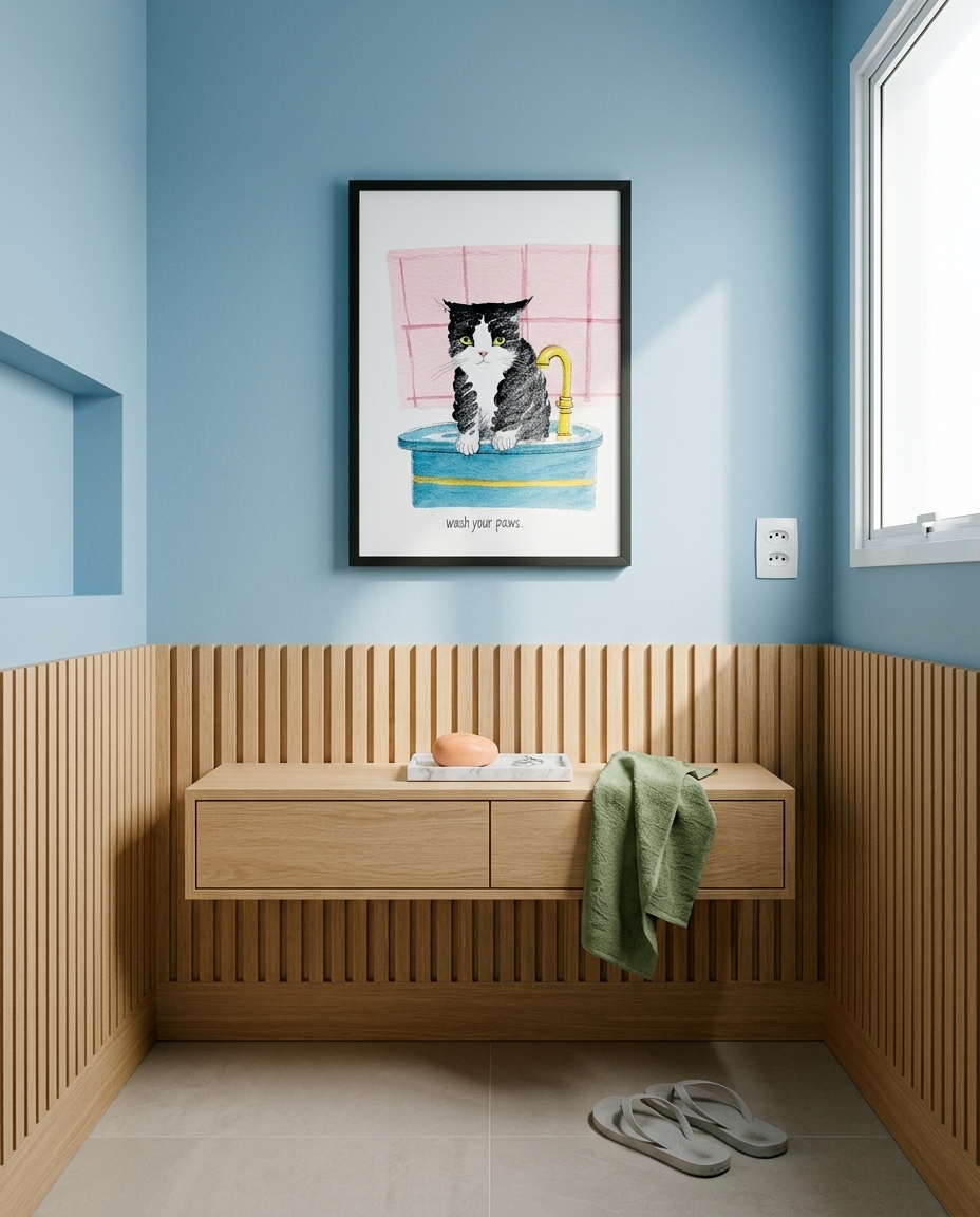 Quadro Wash Your Pawscom Moldura Preto image number 4