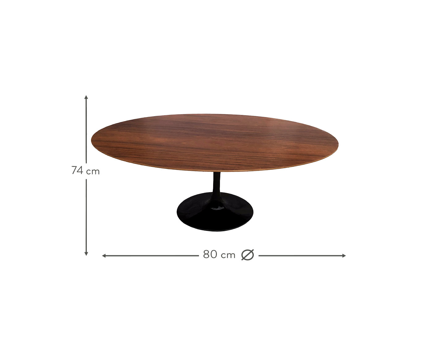 Mesa Saarinen Oval Imbuia Base Preta image number 3