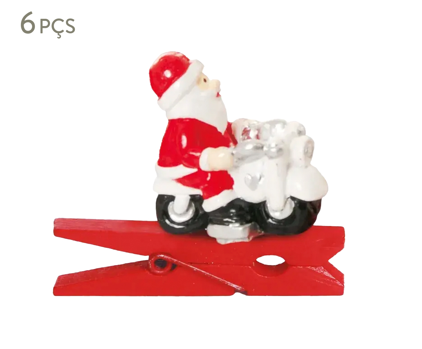 Jogo de Prendedores 3D Papai Noel na Moto - image 0