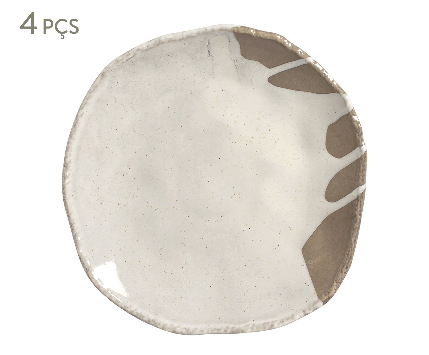 Jogo de Pratos Raso Org&acirc;nico Eco Stone Pampa Branco - image 0