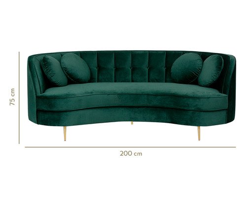 Sof&aacute; Living em Veludo Marilyn - Verde Tiffany image number 8
