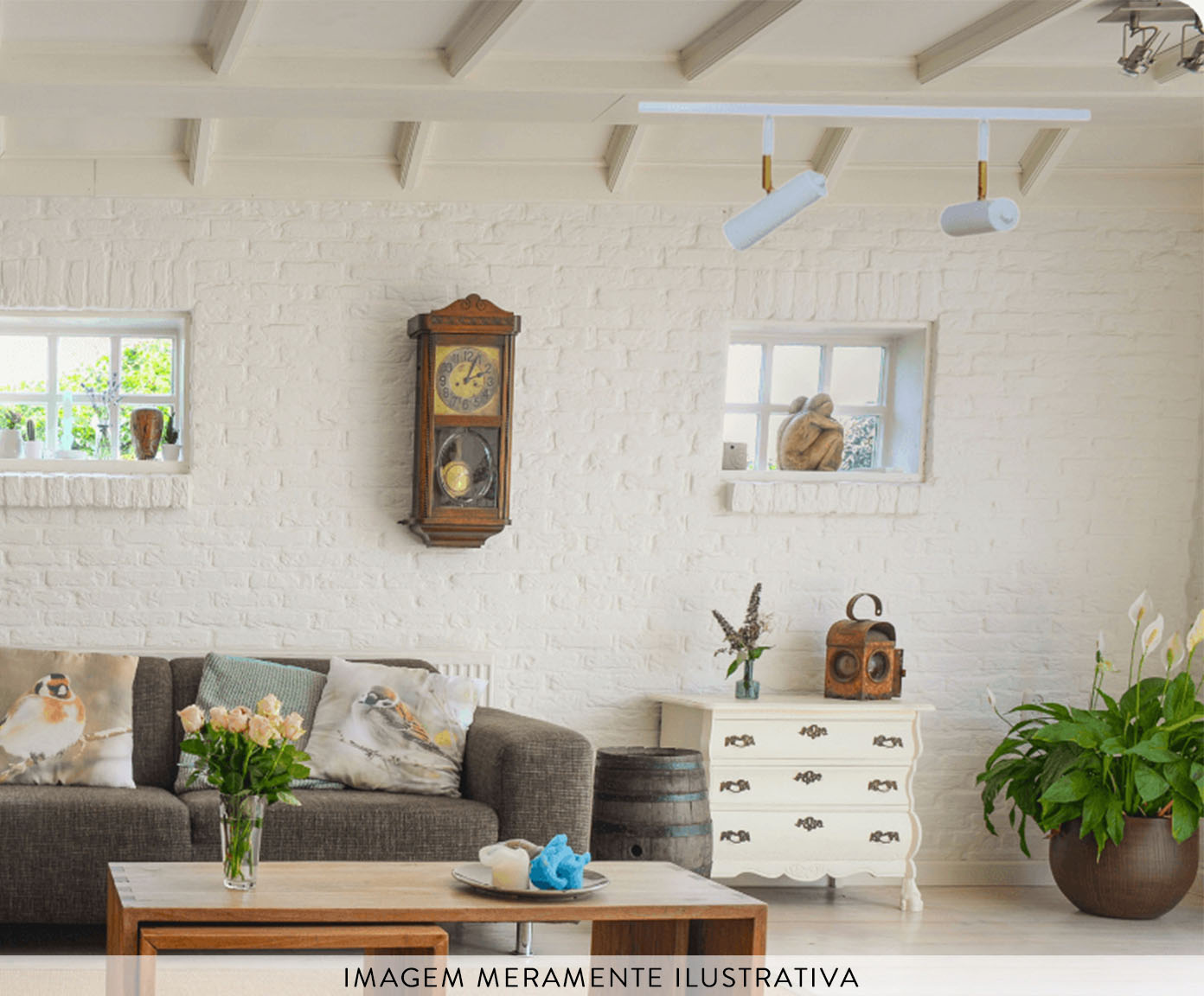 Trilho de Teto Amaya com 2 Spots Branco image number 3