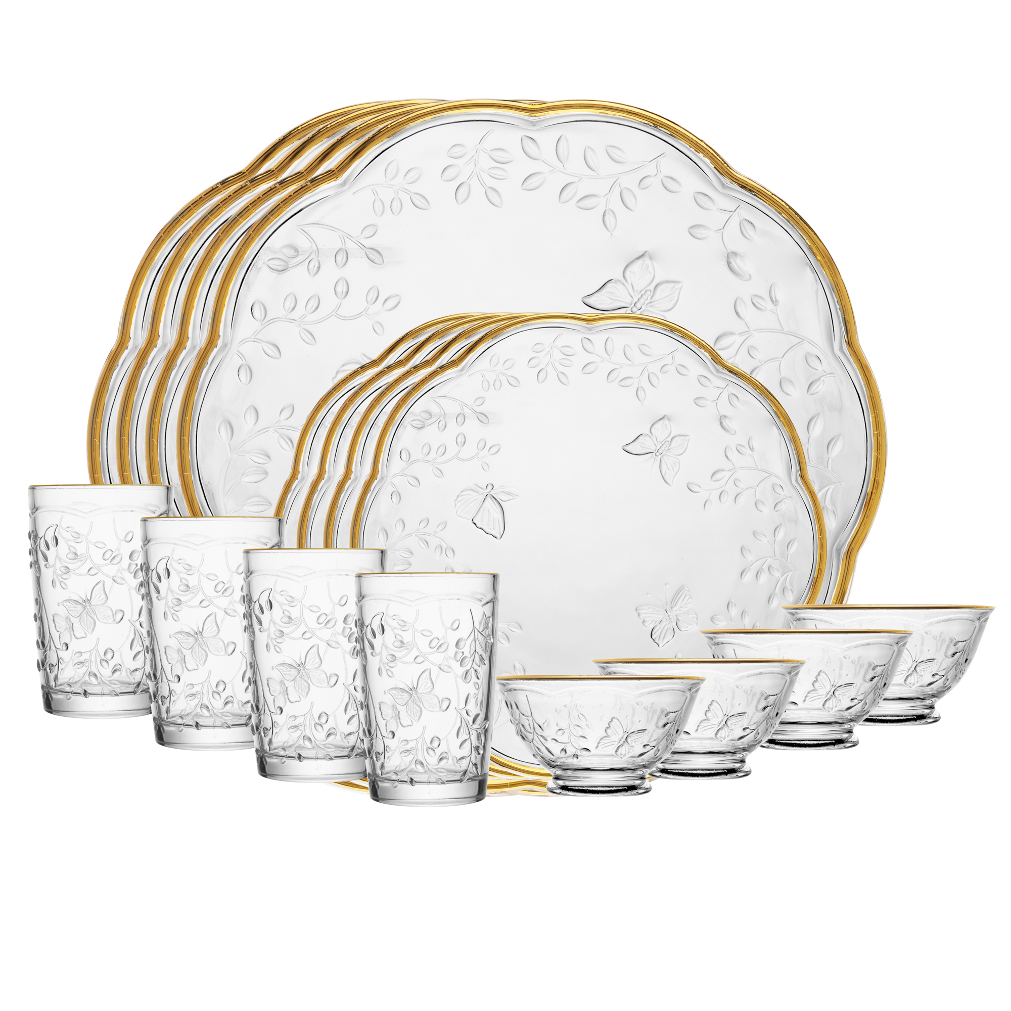 Jogo de jantar New Butterfly Fio Dourado image number 0