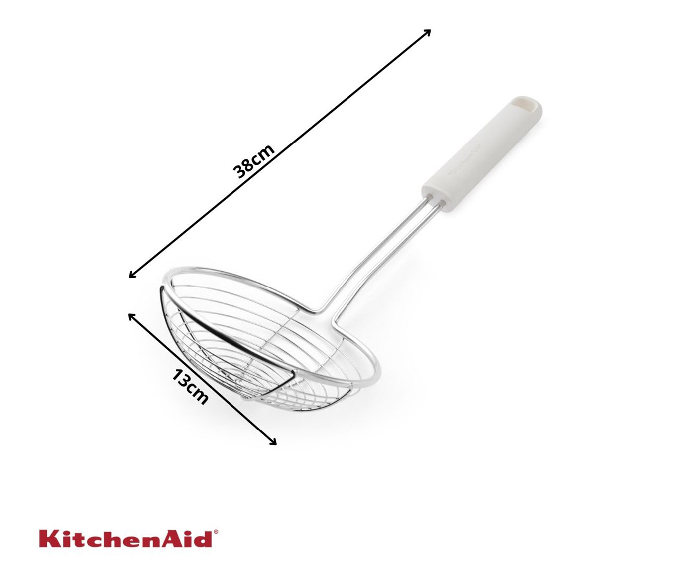 Escumadeira para Fritura em A&ccedil;o Inox Kitchenaid Branca - image 1
