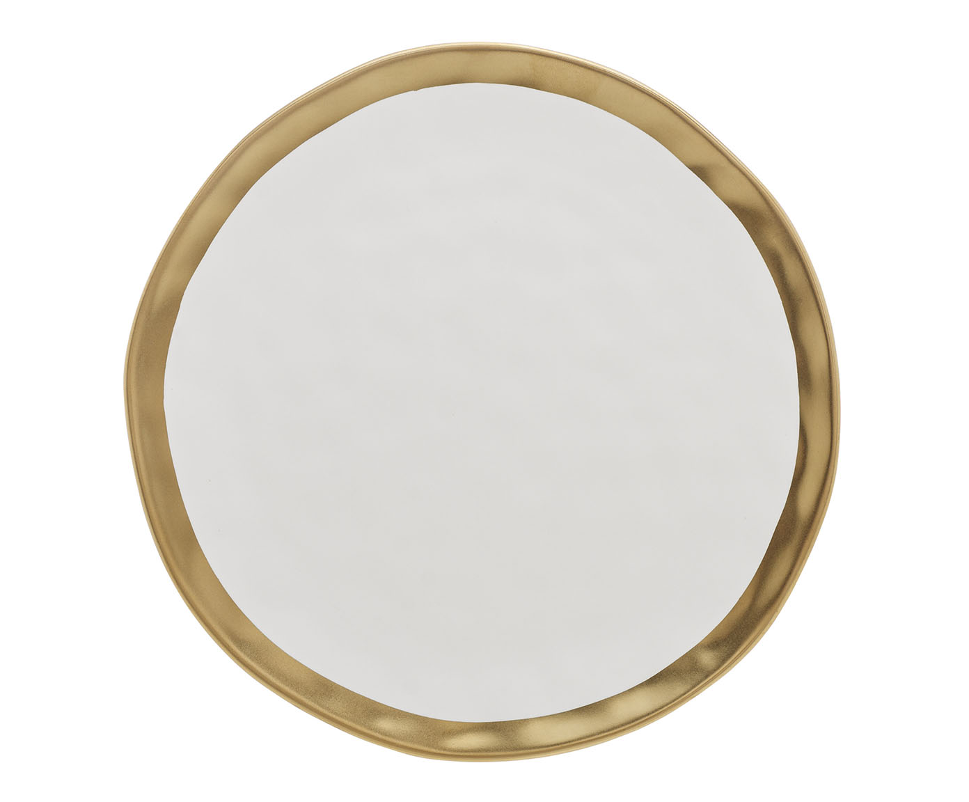 Prato Raso de Porcelana Branco e Dourado Wolff Dubai 27cm - image 0
