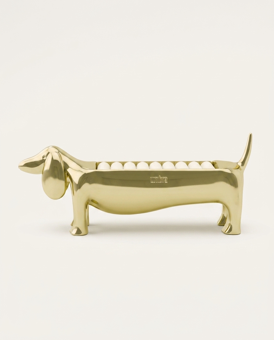 Porta-An&eacute;is Salsicha Dourado image number 5