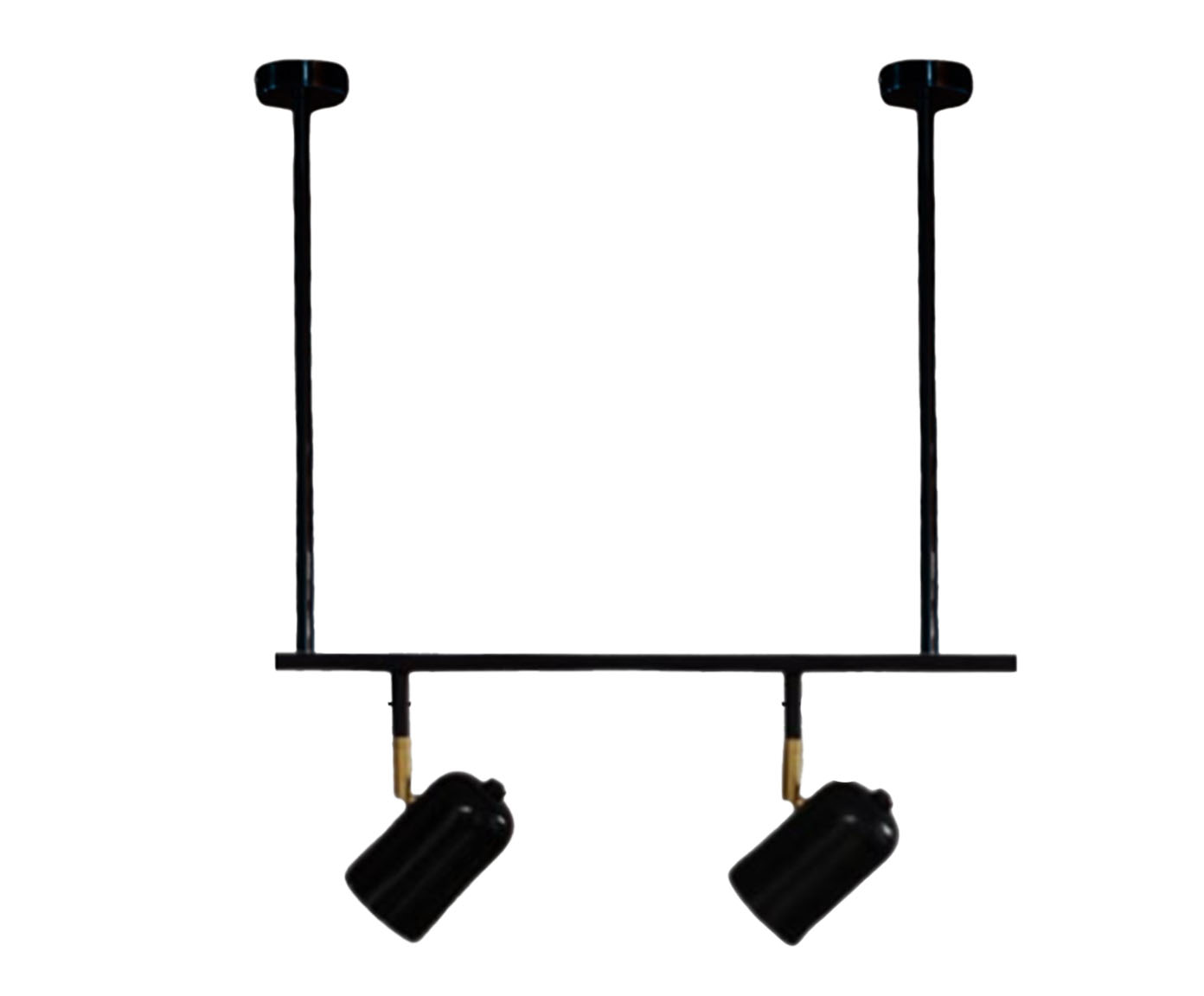 Trilho de Teto Ewa com 2 Spots com Extensor Preto image number 0