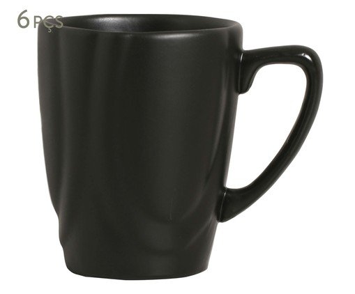 Jogo de Canecas Slim Preto Acetinado - 280ml image number 0