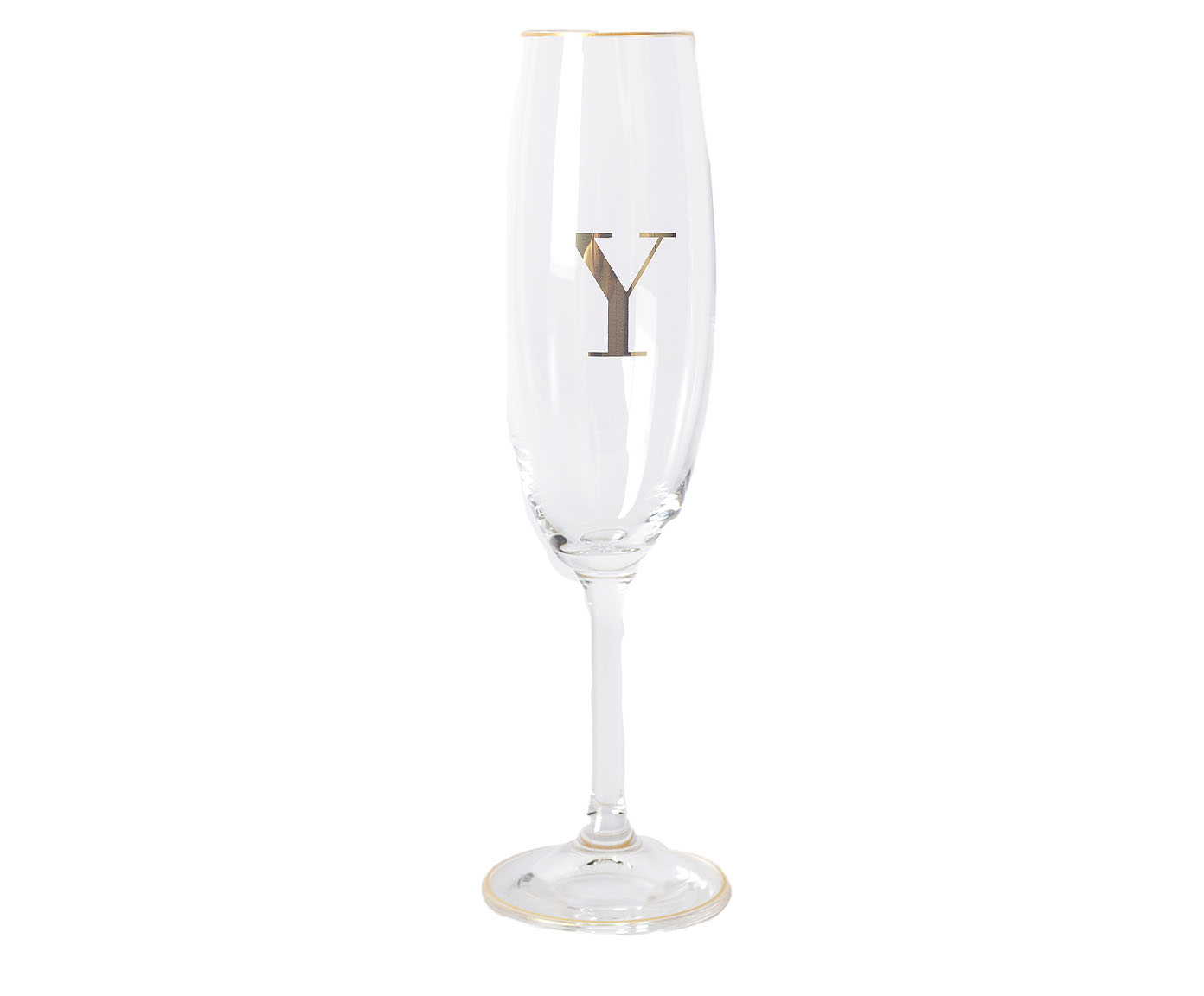 Ta&ccedil;a para Champagne em Cristal Inicial Gold Y image number 0