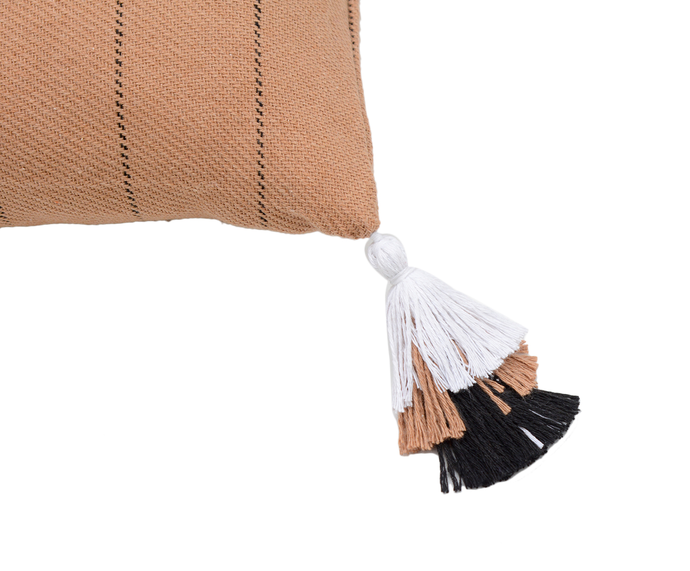 Capa de Almofada com Tassel Tribo Bege e Branca image number 3