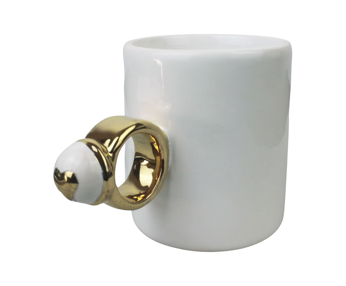 Caneca Yoku Love Branca e Ouro image number 0