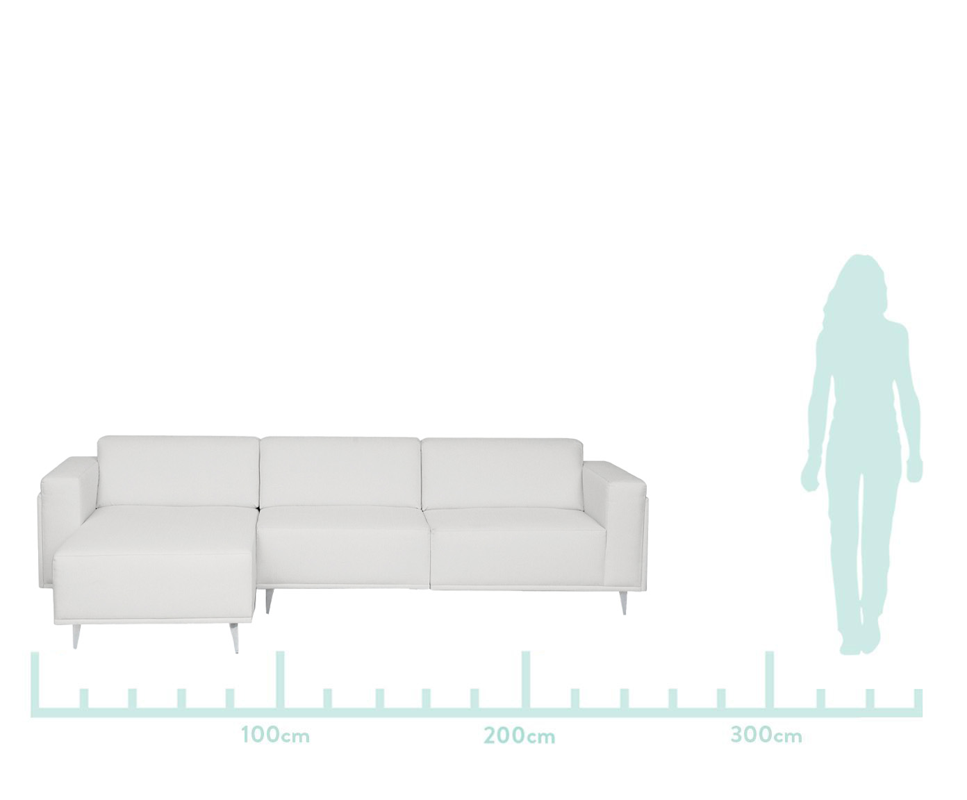 Sof&aacute; Modular com Chaise Direita em Linho Antonio Cotton image number 2