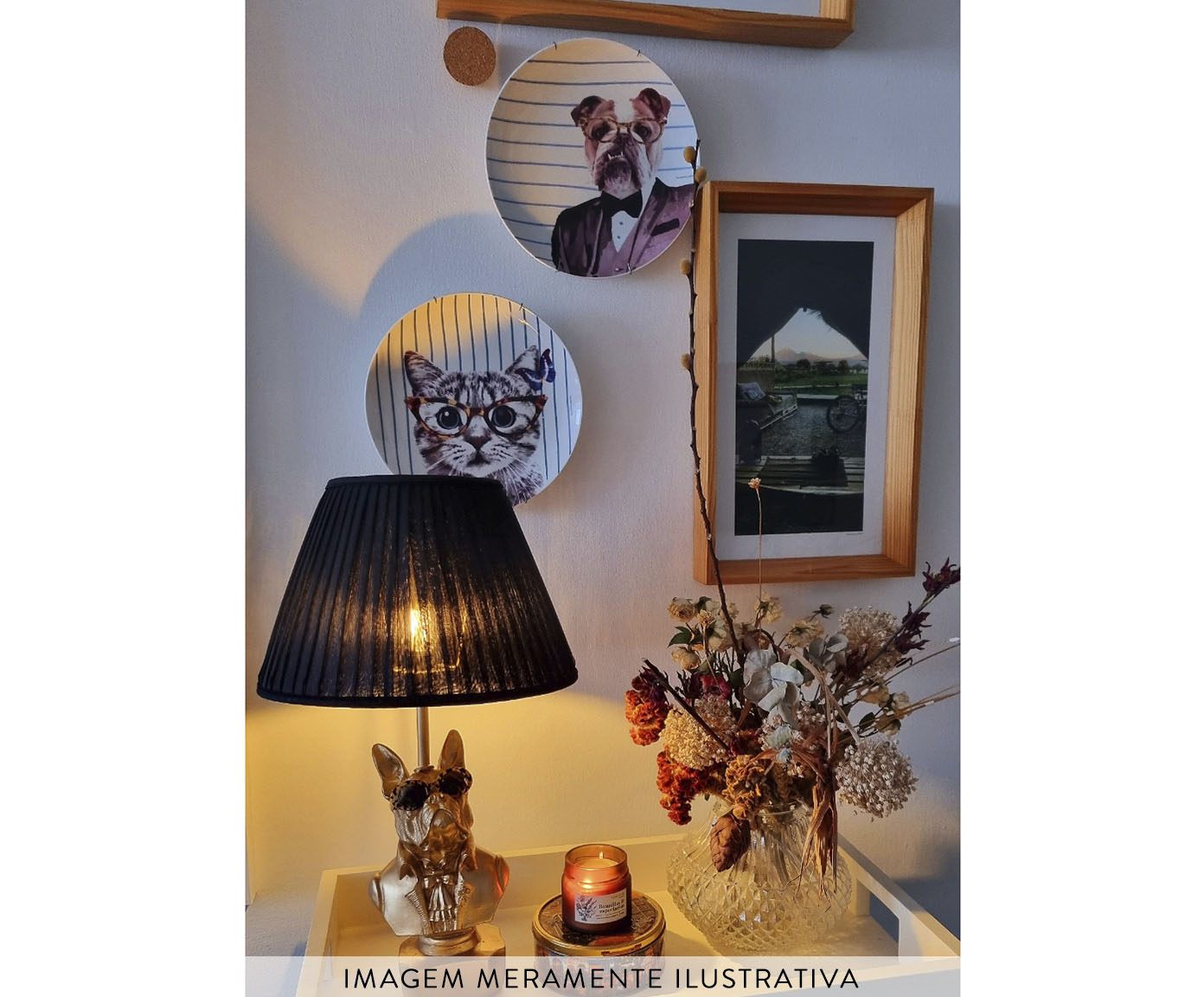 Prato de Porcelana English Bulldog Black Tie image number 3