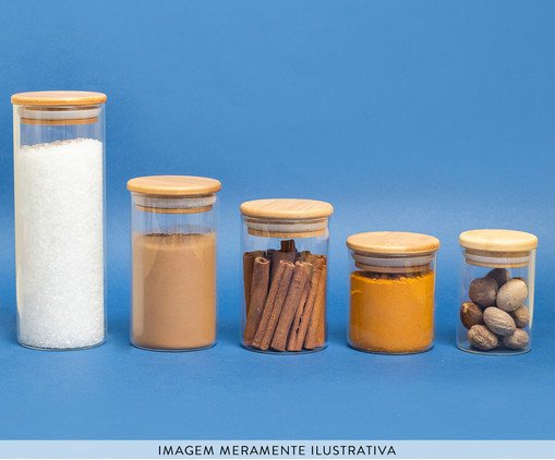 Pote de Mantimentos com Tampa em Bambu Natural image number 1