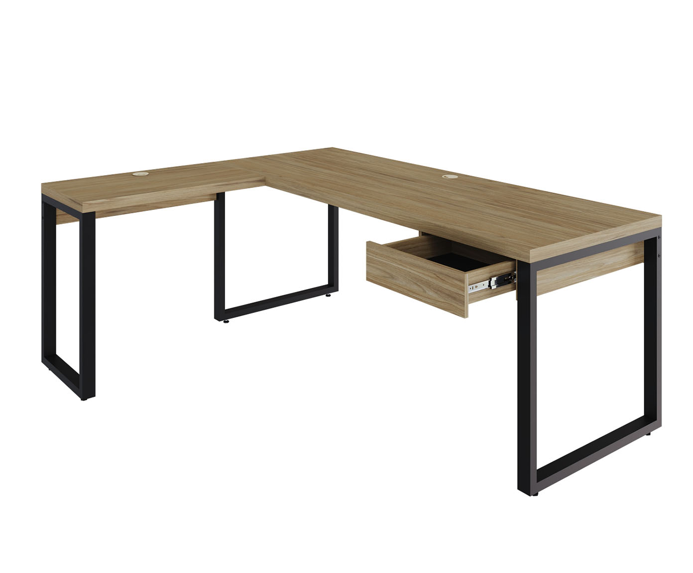 Mesa em L Yon Presidente com Gaveta Vermont Oak image number 2