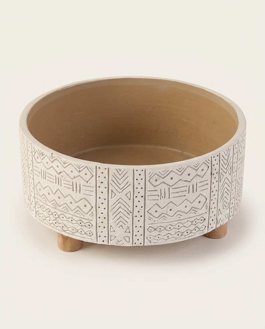 Cachepot Aravis Branco e Marrom - image 1
