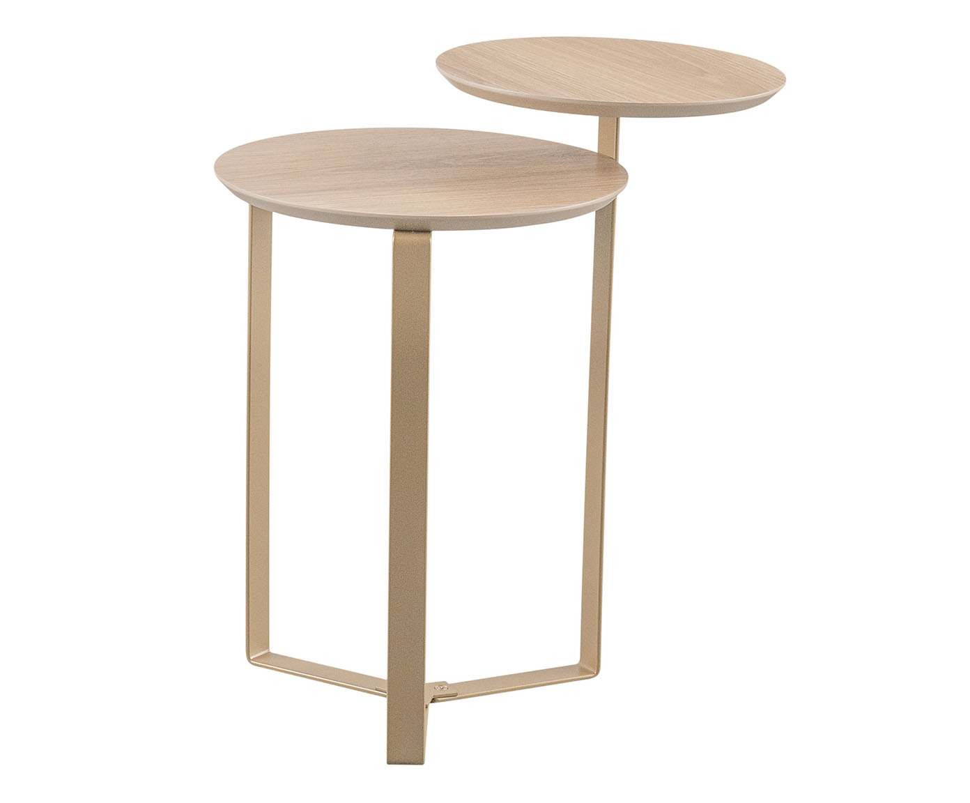 Mesa de Centro Dois Tampos Chanfrada Org&acirc;nica Hanover e Dourado - image 0