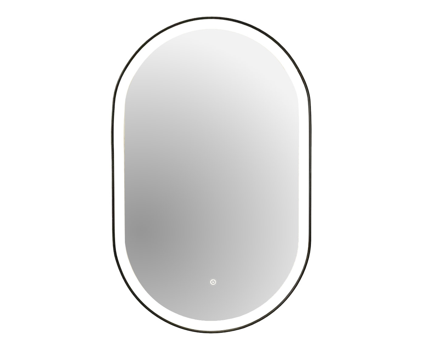Espelho Oval Tijuca Preto com Led Frontal Branco Frio image number 0