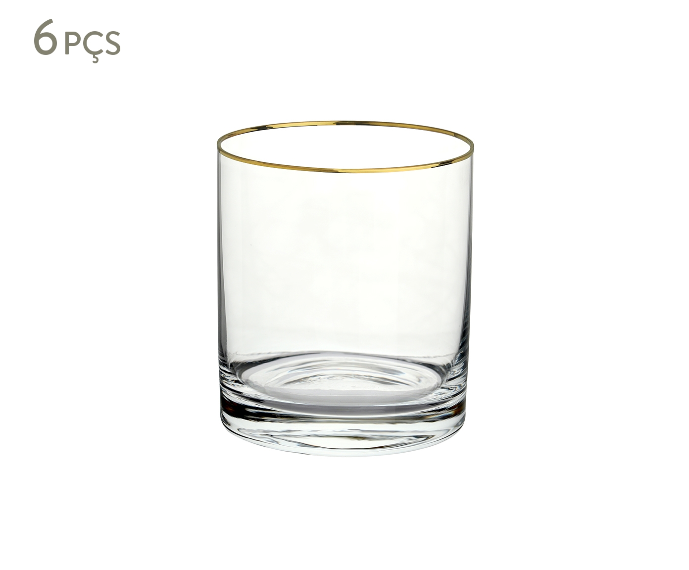 Jogo de Copos Baixos em Cristal Ecol&oacute;gico Barware Gold Rim - image 0