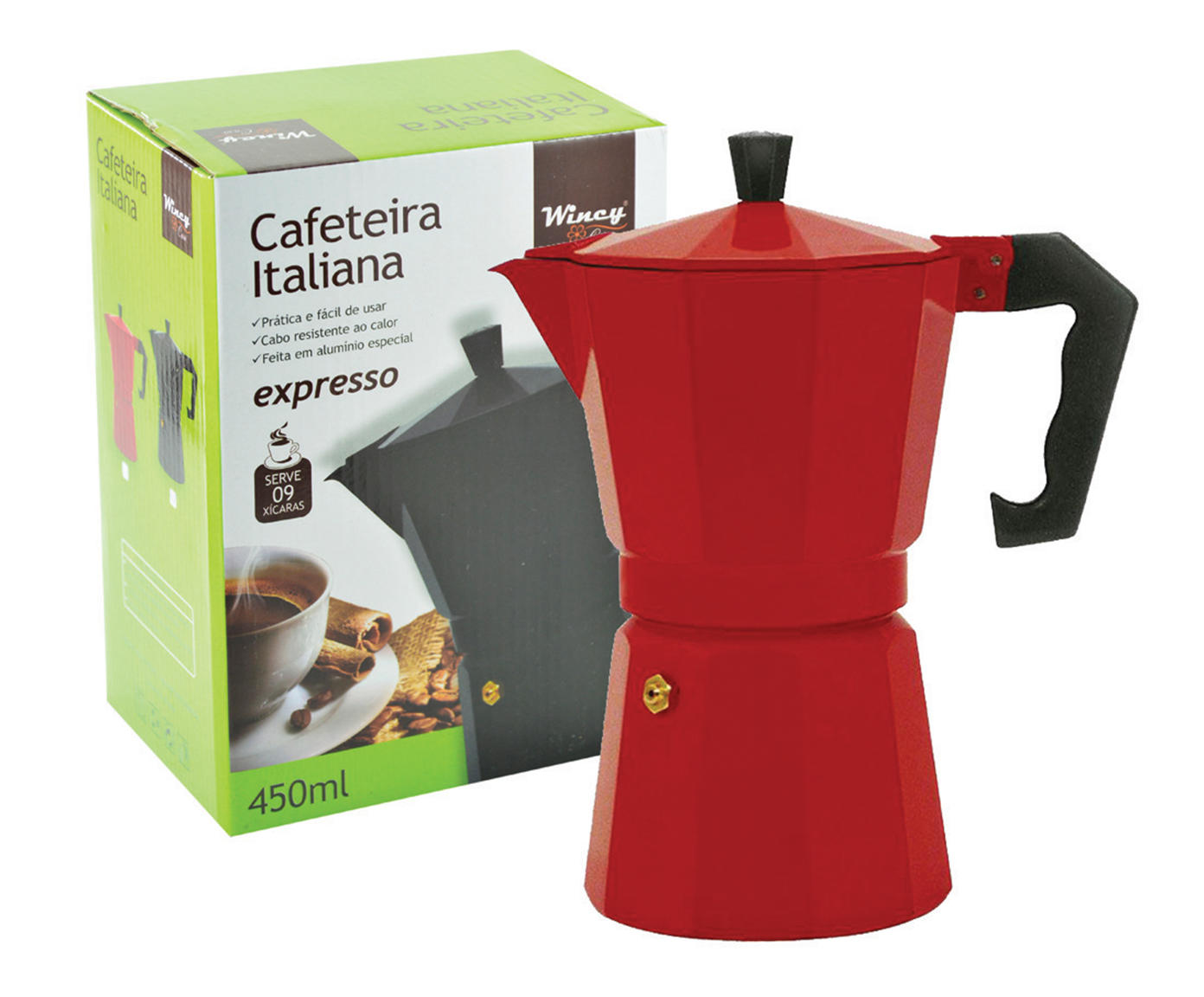 Cafeteira Italiana Honario Vermelha image number 1