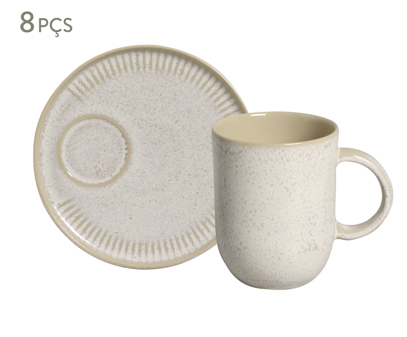 Jogo de Canecas com Pires Coup Stoneware Latte Cru - image 0