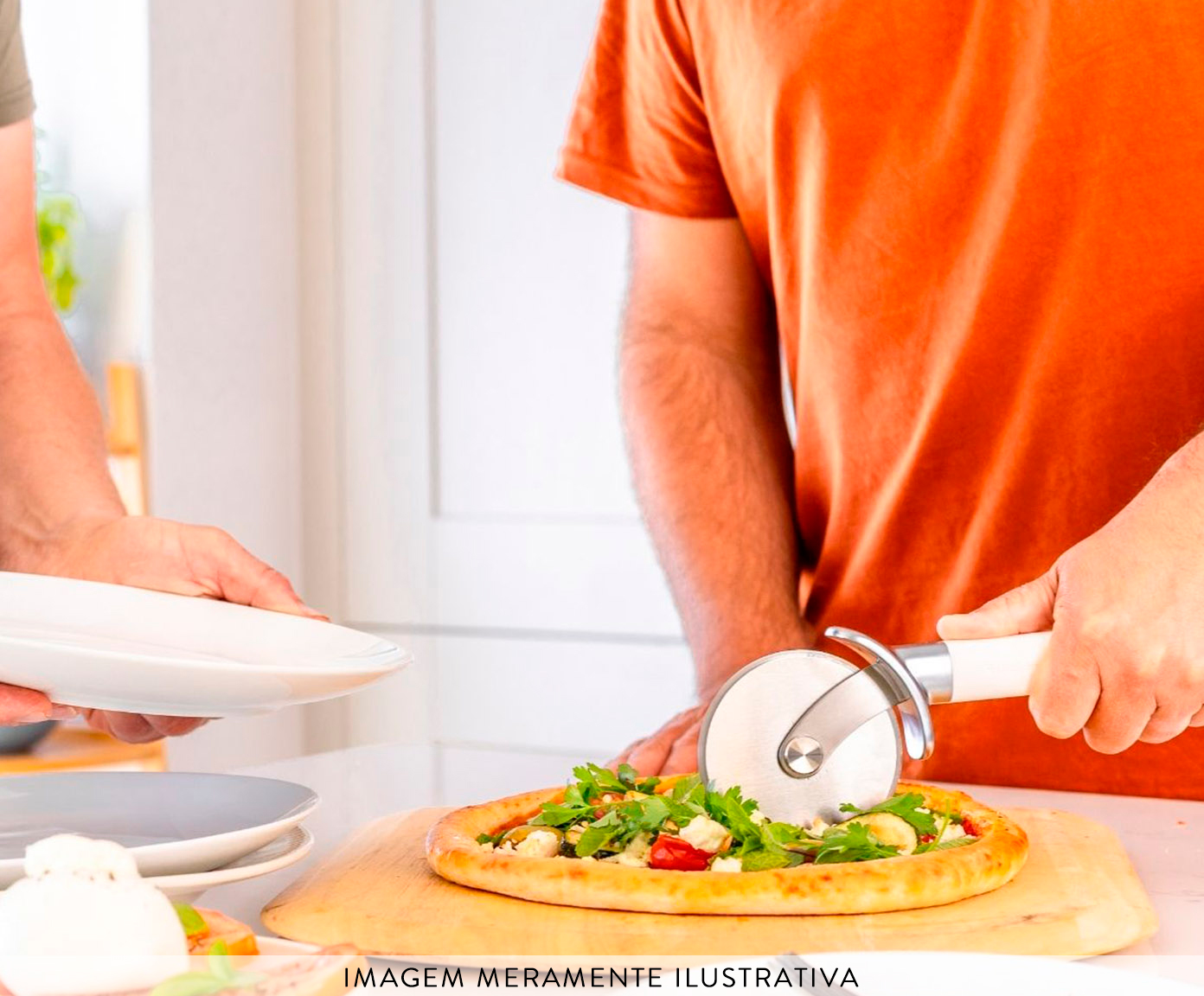 Cortador de Pizza Profissional em Inox Kitchenaid Branco image number 3