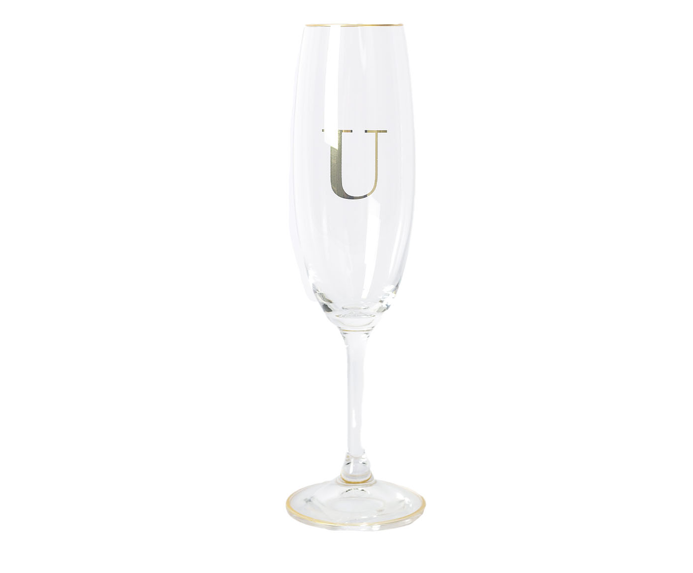 Ta&ccedil;a para Champagne em Cristal Inicial Gold U image number 0