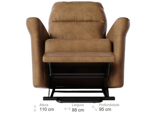 Poltrona Blend com Lift Couro Nozes image number 5