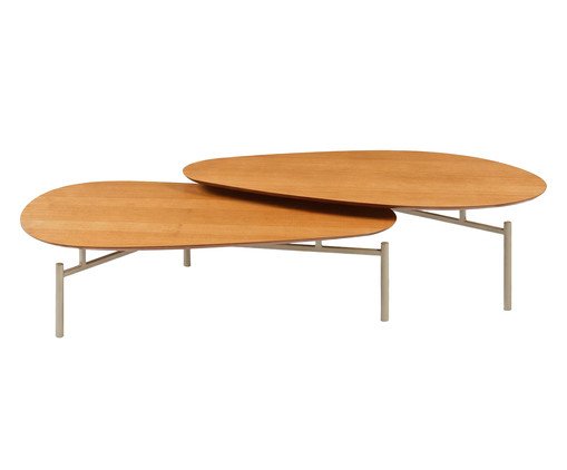Mesa De Centro Doha Laminado Castanho image number 1