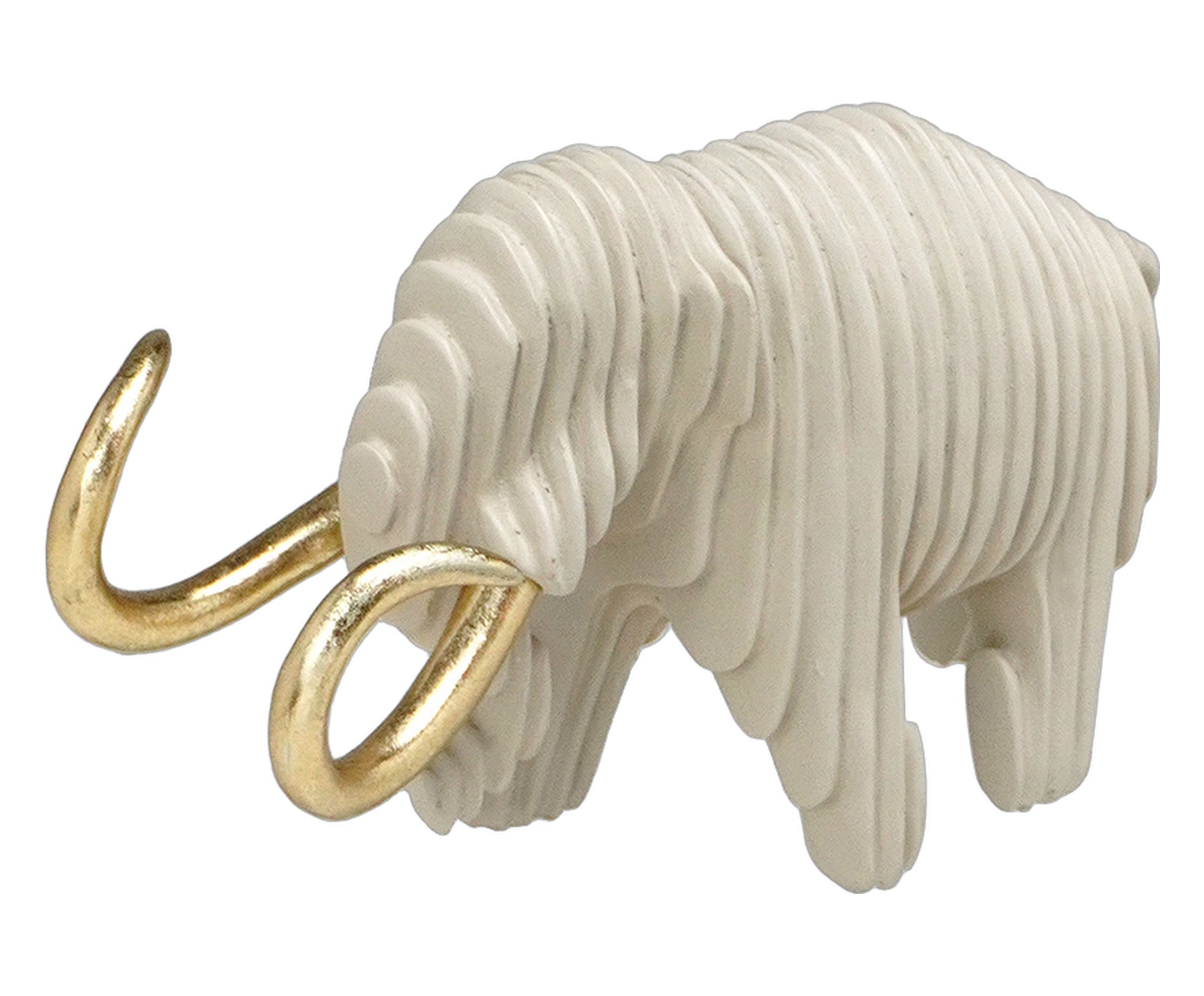 Elefante Decorativo Sabedoria Branco e Dourado image number 0