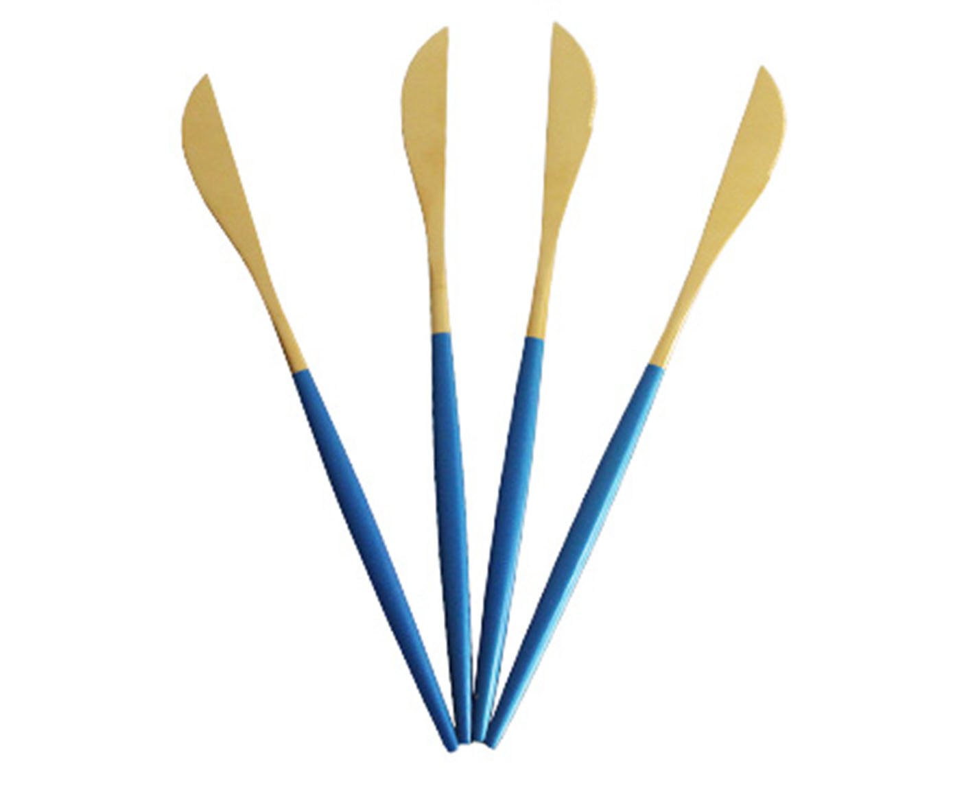 Jogo de Facas em Inox Slim Azul e Dourado - image 0