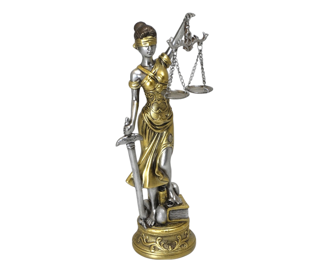 Dama da Justi&ccedil;a Decorativa Legis Chumbo e Dourado image number 0