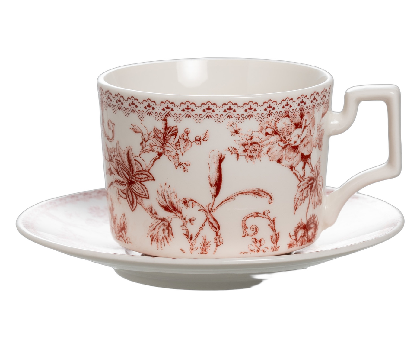 Jogo de X&iacute;caras para ch&aacute; Hort&ecirc;nsia em new bone china bord&ocirc; image number 0
