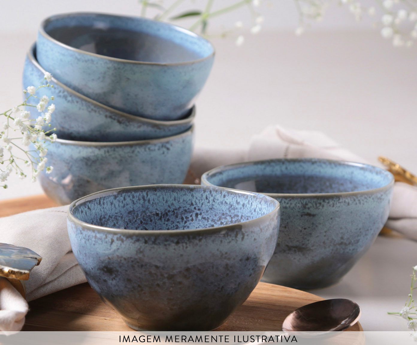 Jogo de Bowls Org&acirc;nico Breeze Azul Claro image number 4