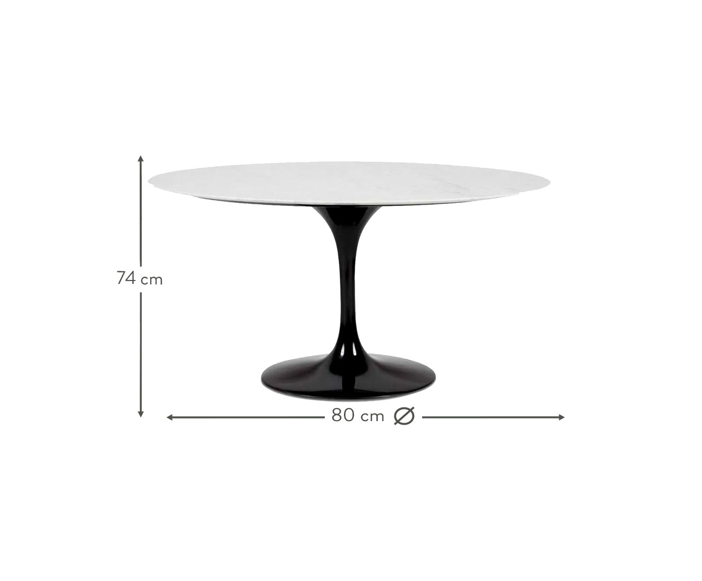 Mesa Saarinen Oval Carrara Base Preta image number 5