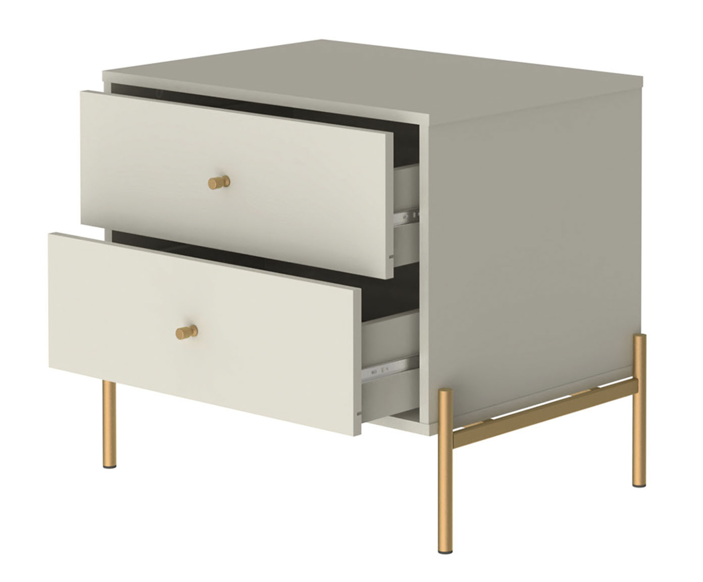 Mesa de Cabeceira Off White Jasper - Fosco e Dourado image number 3