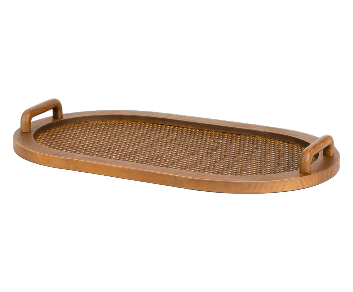 Jogo de Bandejas em Madeira e Rattan Challqu image number 2